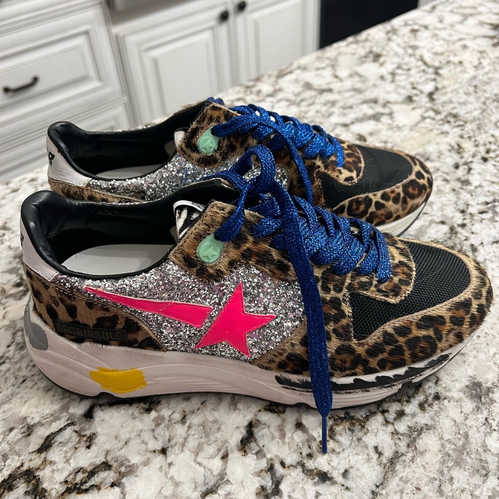 Golden goose tennis shoes running some